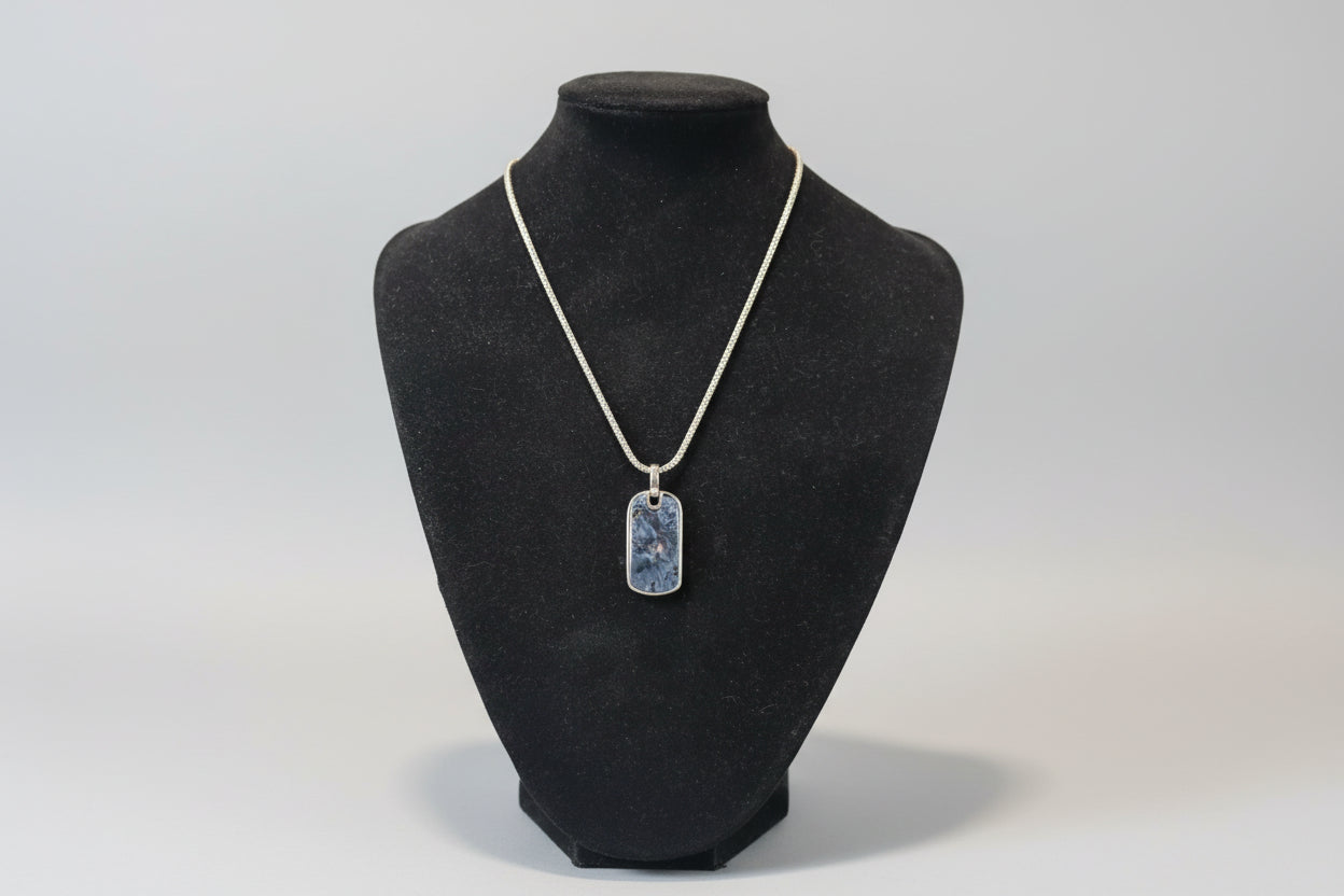 Pietersite Sterling Silver Dog Tag Pendant - Namibian Gemstone